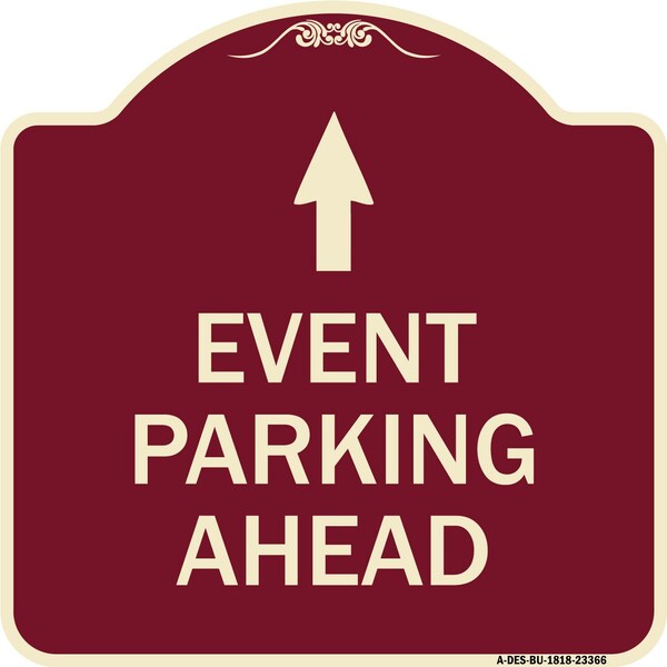 Designer Series Parking & Post Kit, Burgundy Heavy-Gauge Aluminum Sign, 18" x 18", BU-1818-23366